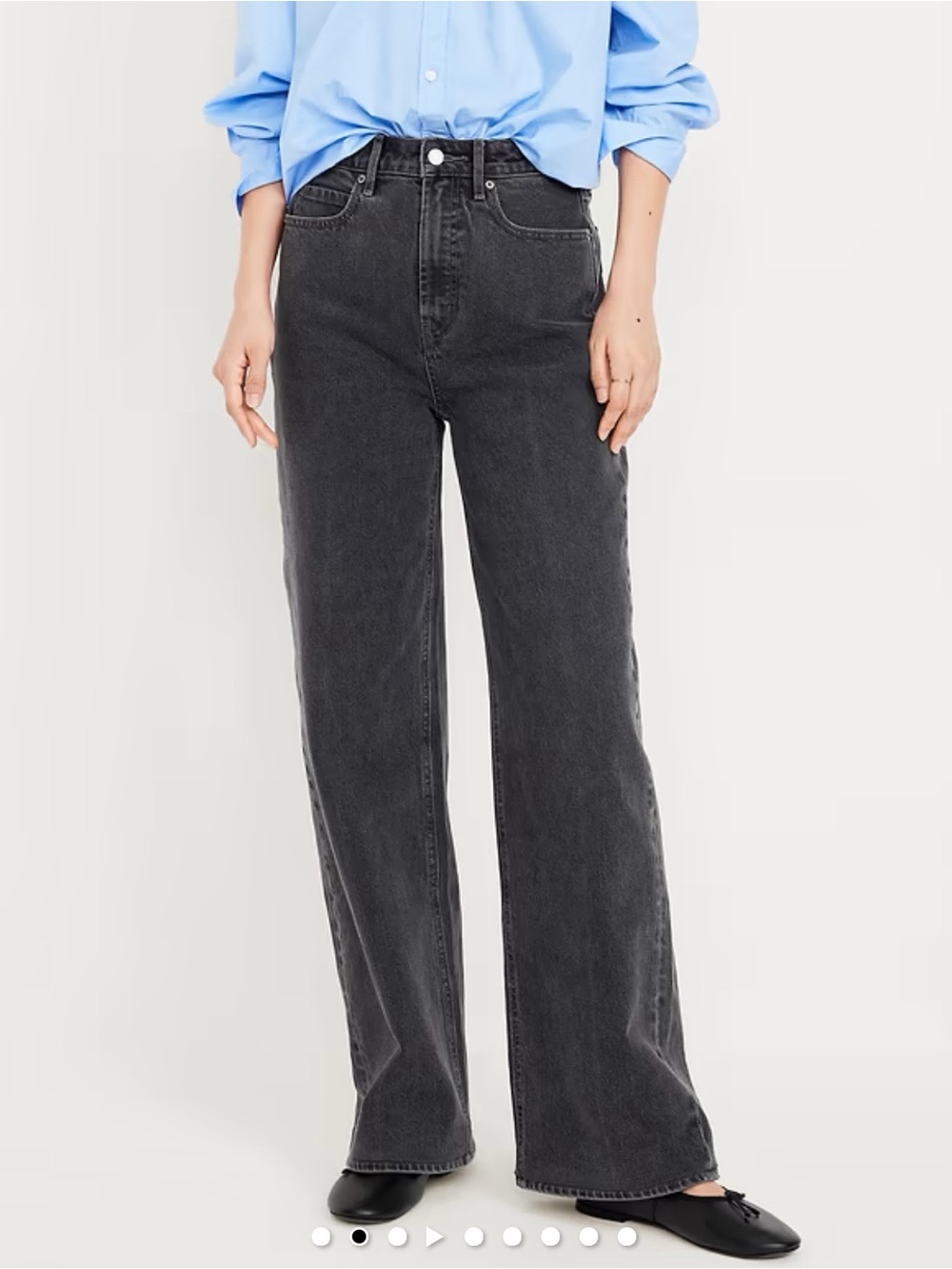 Old Navy Fated Black Extra High-Waisted Wide-Leg Jeans Size 4Tall